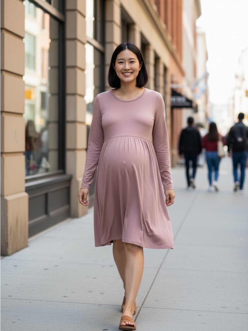 Blume London Blush Pink Maternity US 4 A-Line Scoop Neck Dress 👗